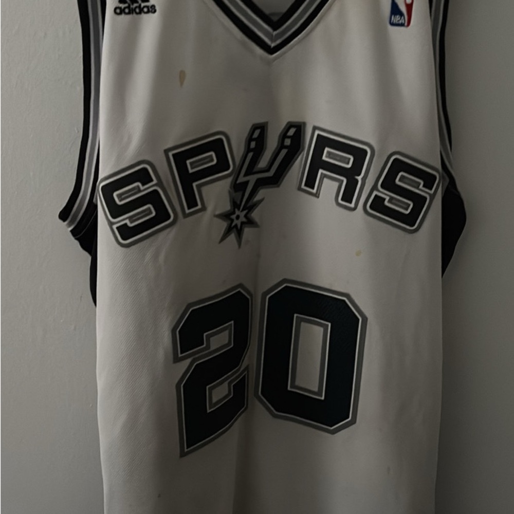 adidas White and Black NBA Jersey Collar Detail